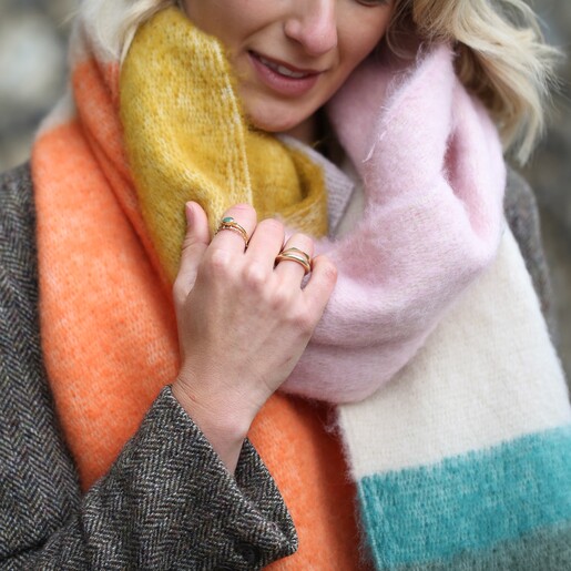 Close Up of Personalised Colourful Block Winter Scarf