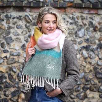 Personalised Colourful Block Winter Scarf