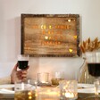 Dinner Party with Personalised Heart Detail Wooden Light Box