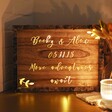 Rustic Personalised Leaf Detail Wooden Light Box Frame