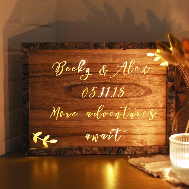 personalised light box sign