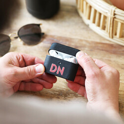Personalised Block Initials Vegan Leather AirPods PRO Case