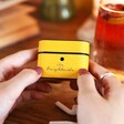 Mustard Yellow Personalised Wording Vegan Leather AirPods PRO Case