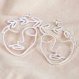 Lisa Angel Laurel Leaf Face Drop Earrings in Silver