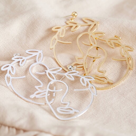 Lisa Angel Laurel Leaf Face Drop Earrings