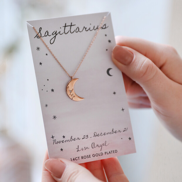 Constellation Moon Necklace in Rose Gold