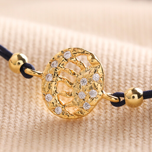 Close Up of Pendant on Sun and Moon Cord Bracelet