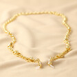 Full Length of Chunky Loop Glasses Chain in Gold on Beige Coloured Fabric