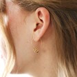 Sloth Hoop Earrings in Gold on Model