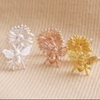 Mismatched Daisy and Bee Stud Earrings in Gold, Rose Gold, and Silver