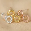 Organic Russian Ring Molten Stud Earrings in Rose Gold With Gold and Silver Versions
