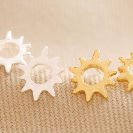 Sunbeam Stud Earrings in Gold With Silver Version