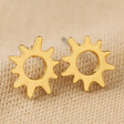 Sunbeam Stud Earrings in Gold on Neutral Fabric