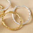 Textured Hoop Earrings in Silver with Other Colour Available in Gold