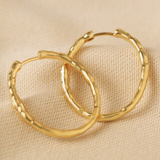 Textured Hoop Earrings in Gold
