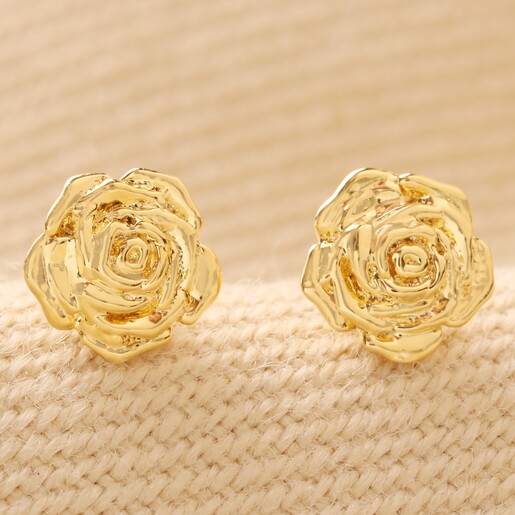 Aggregate 124+ rose flower earrings gold