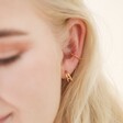 Tiny Rose Ear Cuff in Gold on Model