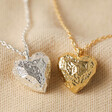 Silver and Gold 3D Molten Heart Pendant Necklaces
