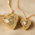 Small and Large 3D Molten Heart Pendant Necklaces in Gold