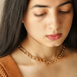 Chunky Chain Necklace in Gold on Model