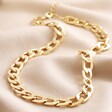 Chunky Chain Necklace in Gold on Neutral Fabric