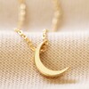 Close Up of Gold Crescent Moon Necklace