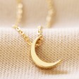 Close Up of Gold Crescent Moon Necklace