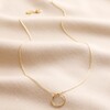 Hammered Halo Pendant Necklace in Gold Full Length