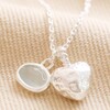 Close Up of Pendants on Heart and Moonstone Pendant Necklace in Silver