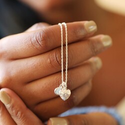 Heart and Moonstone Pendant Necklace in Silver