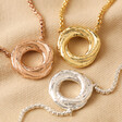 Organic Molten Russian Ring Pendant Necklace in Silver With Gold and Rose Gold Version