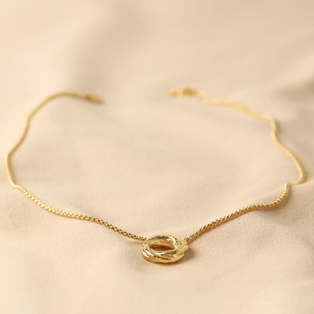 Molten Russian Ring Pendant Necklace in Gold | Lisa Angel