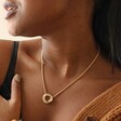 Model Wearing Organic Molten Russian Ring Pendant Necklace in Gold
