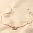 Full Length Organic Molten Russian Ring Pendant Necklace in Rose Gold