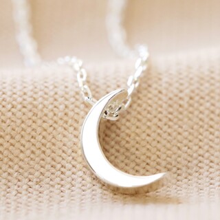Silver Crescent Moon Necklace