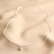 R Initial Option Tiny Pearl Initial Charm Necklace in Silver Full Length