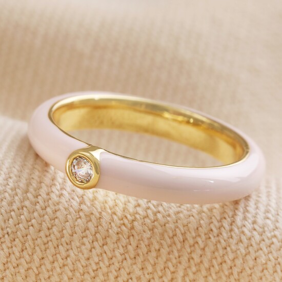 Baby Pink Ring with Gem M/L 