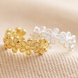 Tiny Daisy Chain Ear Cuff in Gold With Silver Option