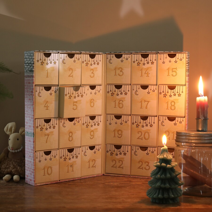 Personalised Fill Your Own Toy Shop Advent Calendar Open to Reveal Drawers