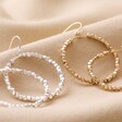Cube Bead Dangle and Drop Hoop Earrings in Gold With Silver Version