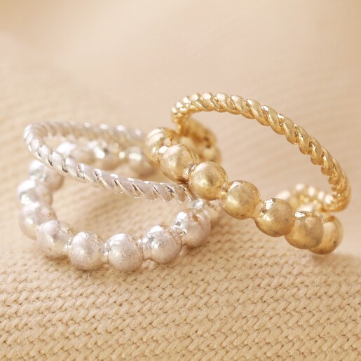 Layered Bubble Ear Cuff in Silver Next to Gold Version