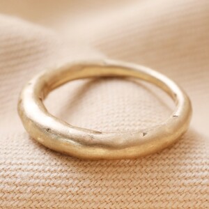 Matte Hammered Organic Ring in Gold - L/XL