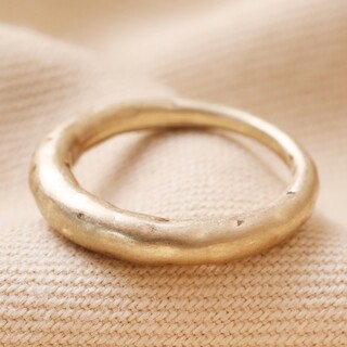 Matte Hammered Organic Ring in Gold