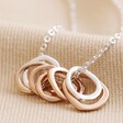 Close Up Shot of Hoops on Organic Hoops Pendant Necklace in Silver