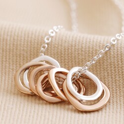 Organic Hoops Pendant Necklace in Silver