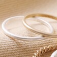 Close Up of Plain Gold and Silver Rings from Set of 4 Silver and Gold Stacking Rings 