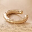 Textured Hoop Ear Cuff in Gold on Cream Fabric
