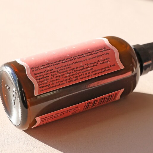 Ingredients and Information on Back of Restful Night Room and Pillow Spray