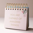 You Are Capable of Amazing Things Quote From Weekly Positivity Floral Desktop Flip Chart