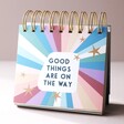 Good Things Are On The Way Quote From Weekly Positivity Floral Desktop Flip Chart